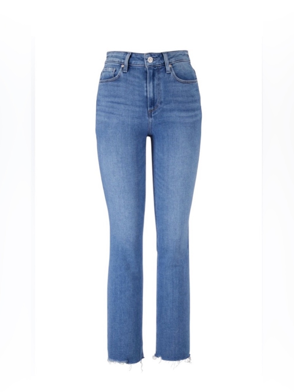 Paige Cindy High Waist Ankle Straight Jeans in 28, Medium / Music Distressed